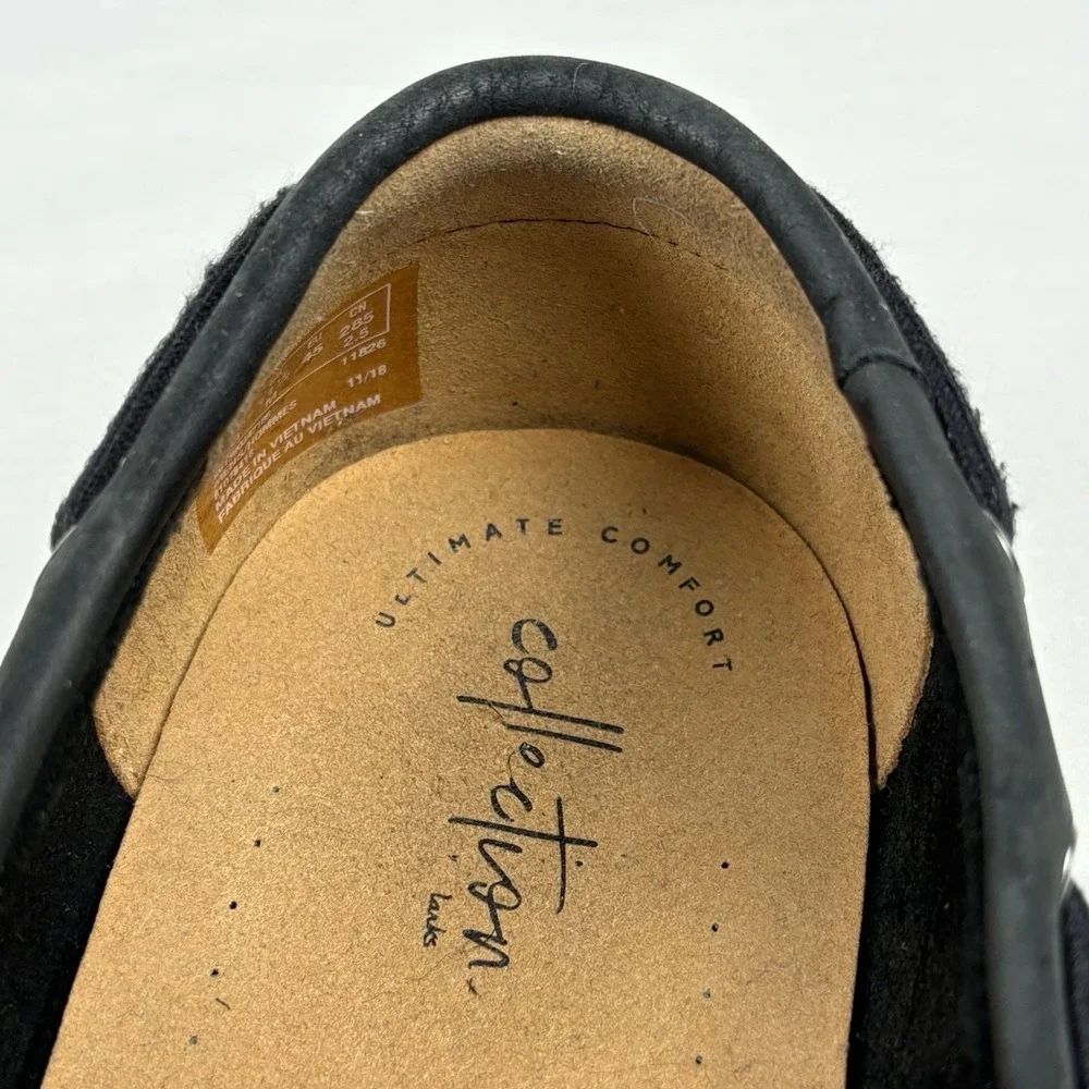 Clarks Nubuck Leather Driving Loafers Boat Shoes 11.5M Matte Black EUC
